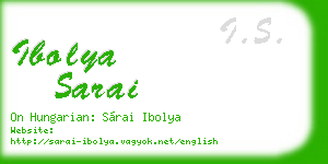 ibolya sarai business card